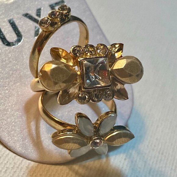 LUXE set of three gold-tone rings - Picture 4 of 11